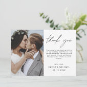 Elegante Hochzeit Dankeschön Foto Einladung (Stehend Vorderseite)
