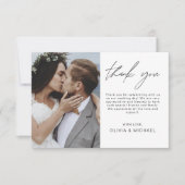 Elegante Hochzeit Dankeschön Foto Einladung (Vorderseite)