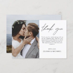 Elegante Hochzeit Dankeschön Foto Einladung