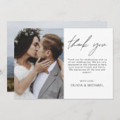 Elegante Hochzeit Dankeschön Foto Einladung (Vorne/Hinten)