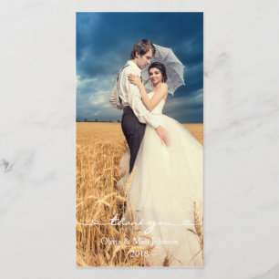 Elegante Hochzeit Dankeschön Fotokarte Dankeskarte