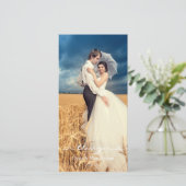 Elegante Hochzeit Dankeschön Fotokarte Dankeskarte (Stehend Vorderseite)