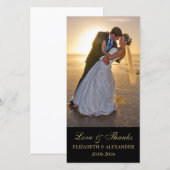 Elegante Hochzeit Dankeschön Fotokarte Dankeskarte (Vorne/Hinten)