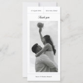 Elegante Hochzeit Dankeschön Karte mit Foto (Vorderseite)