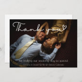 Elegante Hochzeit Dankeschön Karte mit Foto (Vorne/Hinten)