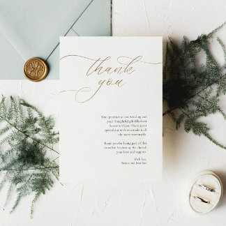 Elegante Hochzeit Dankeschön-Karte mit Kalligrafie Einladung