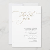 Elegante Hochzeit Dankeschön-Karte mit Kalligrafie Einladung (Vorderseite)