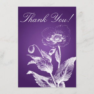 Elegante Hochzeit Dankeschön Notiz Poppy Purple Dankeskarte