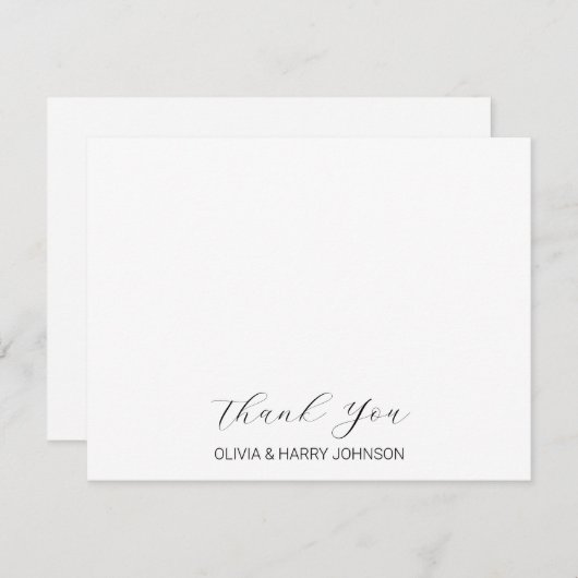 Elegante Hochzeit Dankeschön White Flat Note Card Mitteilungskarte (Vorne/Hinten)