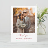 Elegante Hochzeit-Dankeskarten Dankeskarte (Stehend Vorderseite)