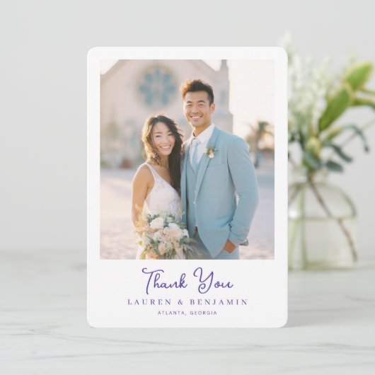 Elegante Hochzeit-Dankeskarten Dankeskarte (Stehend Vorderseite)