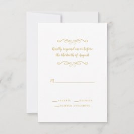 Elegante Hochzeit Delicate Gold Klassische Minimal RSVP Karte
