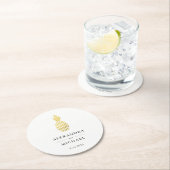 Elegante Hochzeit der Ananas Runder Pappuntersetzer (Vor Ort)