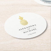 Elegante Hochzeit der Ananas Runder Pappuntersetzer (Angewinkelt)