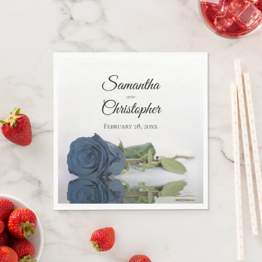 Elegante Hochzeit der Blue Rose Long Stemmed Steel Serviette (Beispiel)