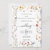 Elegante Hochzeit der Blume Einladung (Vorderseite)