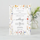 Elegante Hochzeit der Blume Einladung (Stehend Vorderseite)