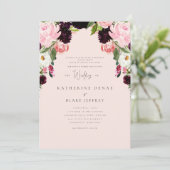 Elegante Hochzeit der Blütenwelt Einladung (Stehend Vorderseite)