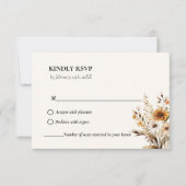 Elegante Hochzeit der Botanischen Wildblume RSVP Karte (Vorderseite)