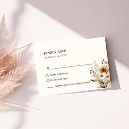 Elegante Hochzeit der Botanischen Wildblume RSVP Karte