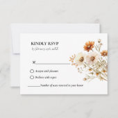 Elegante Hochzeit der botanischen Wildblume RSVP Karte (Vorderseite)