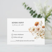 Elegante Hochzeit der botanischen Wildblume RSVP Karte (Stehend Vorderseite)