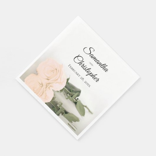 Elegante Hochzeit der Elfenbeinpfirsichhochzeit Serviette (Ecke)