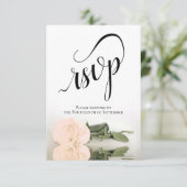 Elegante Hochzeit der Elfenbeinpfirsichpfirsichhoc RSVP Karte (Stehend Vorderseite)