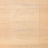 Elegante Hochzeit der Grünen Kalligraphie Acryleinladungen (Vorderseite)