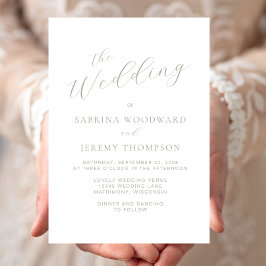 Elegante Hochzeit der Grünen Kalligraphie Einladung