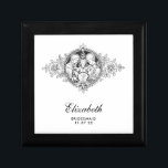 Elegante Hochzeit der Heiligen Familie Bridesmaid Erinnerungskiste<br><div class="desc">Mit einem wunderschönen katholischen Schwarz-Weiß-Bild der gesegneten Jungfrau Mary,  St. Joseph und Jesus,  der Heiligen Familie. Alle Texte und Schriftart können geändert werden.</div>