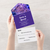 Elegante Hochzeit der Korallenriffe an der Seeküst All In One Einladung (Abreißen)