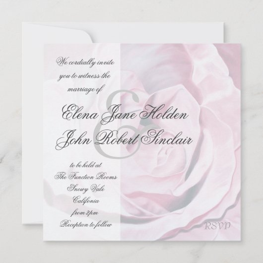 Elegante Hochzeit der Lieberosa-Rosen lädt ein Einladung (Rückseite)