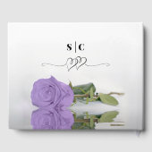 Elegante Hochzeit der Lila Rose Lavendel Gästebuch (Rückseite)