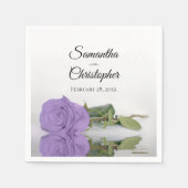 Elegante Hochzeit der Lila Rose Lavendel Serviette (Vorderseite)