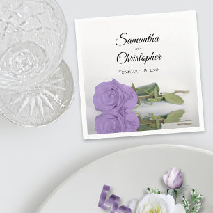 Elegante Hochzeit der Lila Rose Lavendel Serviette