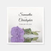 Elegante Hochzeit der Lila Rose Lavendel Serviette (Vorderseite)