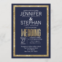 Elegante Hochzeit der modernen Navy Blue-Gold-Sequ