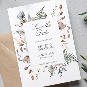 Elegante Hochzeit der modernen Wildblume Save The Date