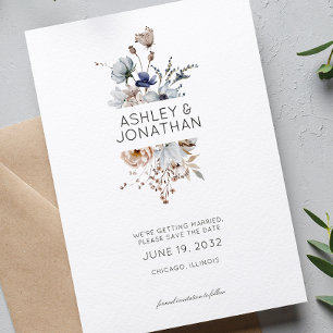 Elegante Hochzeit der modernen Wildblume Save The Date