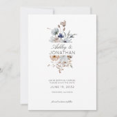 Elegante Hochzeit der modernen Wildblume Save The Date (Vorderseite)