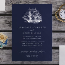 Elegante Hochzeit der Nautical Ship Illustration