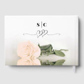 Elegante Hochzeit der Pfirsichpfirsichpfirsiche Gästebuch (Rückseite)