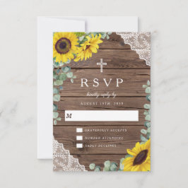 Elegante Hochzeit der religiösen Sonnenblumen RSVP Karte