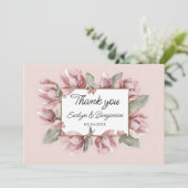 Elegante Hochzeit der Rose Dusty Dankeskarte (Stehend Vorderseite)