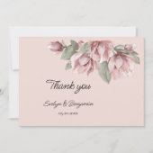 Elegante Hochzeit der Rose Dusty Dankeskarte (Vorderseite)