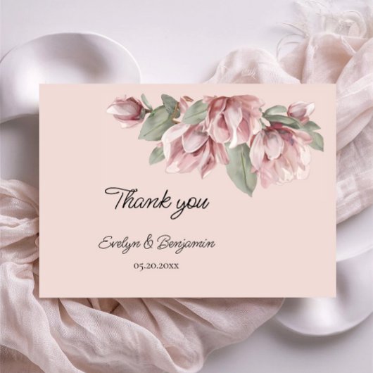 Elegante Hochzeit der Rose Dusty Dankeskarte