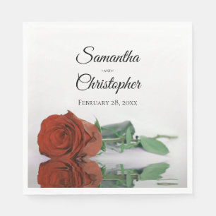 Elegante Hochzeit der Rostkolonie-Rose Serviette