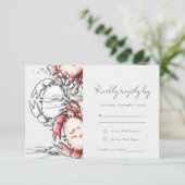 Elegante Hochzeit der Roten Marine RSVP Karte (Stehend Vorderseite)