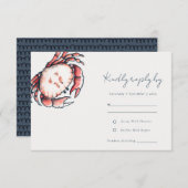 Elegante Hochzeit der Roten Marine RSVP Karte (Vorne/Hinten)